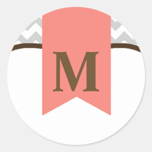 Sticker Rond 20 - 1,5 Enveloppe Sceau moderne Chevron Stripe Co