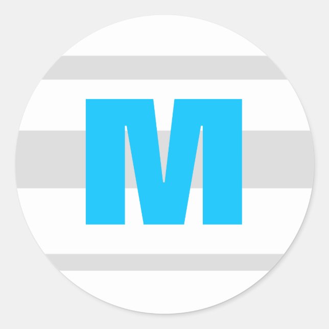 Sticker Rond 20 - 1,5 Enveloppe Sceau moderne néon Bleu bande (Devant)