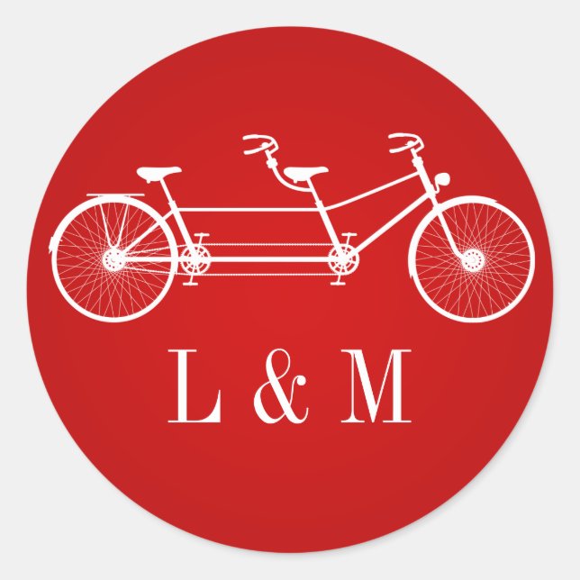 Sticker Rond 20 - 1,5 Enveloppe Sceau Whimsical Red Double Vélo (Devant)
