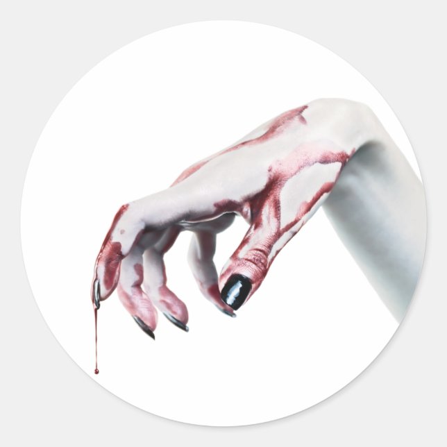 Sticker Rond 20 - 1.5 Enveloppe Sceau zombie goutte de sang vam (Devant)