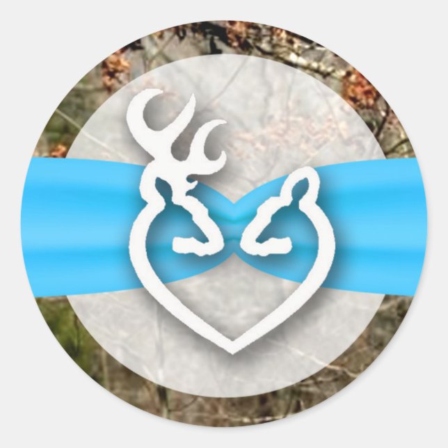 Sticker Rond 20 - 1,5 Enveloppe Seal Deer Couple Doe Buck Cam (Devant)