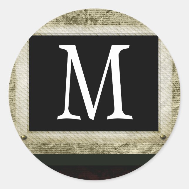 Sticker Rond 20 - 1,5 Monogramme de phoque d'enveloppe Noël XMA (Devant)