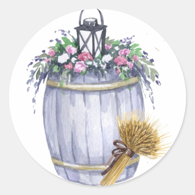 Sticker Rond 20 - 1,5 Rus Mariage campagnard d'été pour le scea (Devant)