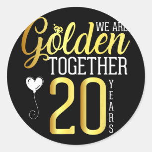 Sticker Rond 20 Ans 20e Anniversaire Chemises pour mariés Husba