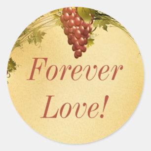 Sticker Rond 20 Vignoble Mariage Enveloppe Sceau