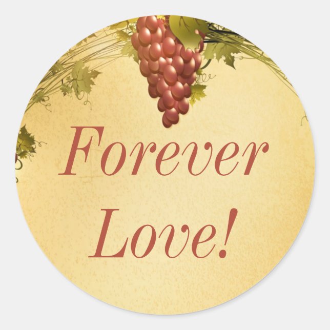 Sticker Rond 20 Vignoble Mariage Enveloppe Sceau (Devant)
