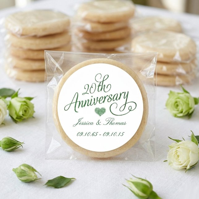 Sticker Rond 20th Emerald Wedding Anniversary Paper Plates (Créateur téléchargé)
