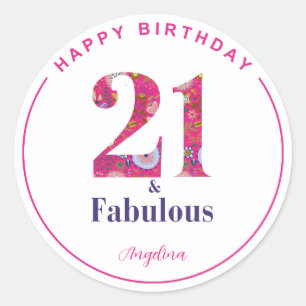 Sticker Rond 21 et Fabuleux 21e anniversaire
