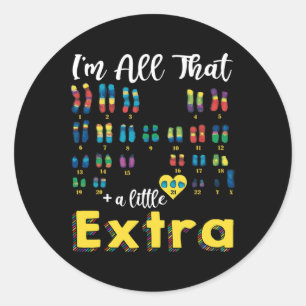 Sticker Rond 21 Xy Extra Chromosome Boy World Down Syndrome Day