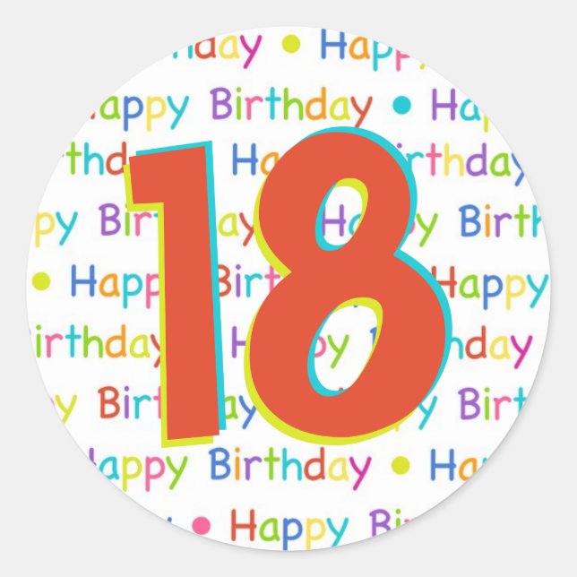 Sticker Rond 21e anniversaire fête personnalisable âge serviett (Devant)