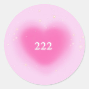 Sticker Rond 222 Moderne Coeur rose Numéro d'ange esthétique