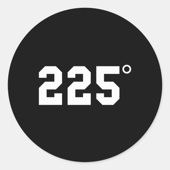 Sticker Rond 225 Degrés Barbecue Grillage Viande fumante (Devant)