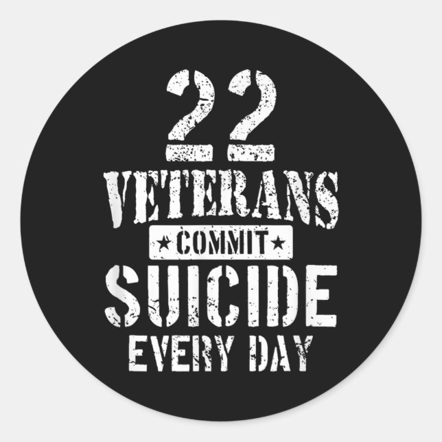 Sticker Rond 22 Anciens Combattants Détristés Commettent Un Sui (Devant)