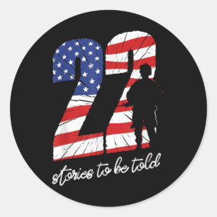 Sticker Rond 22 Jours d'anciens combattants 22 vies Militaires 