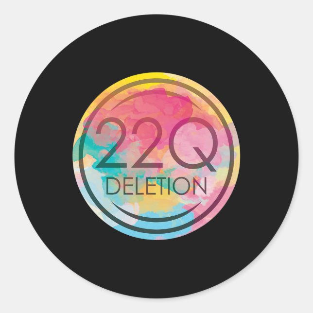 Sticker Rond 22q11 Suppression pour 22q Sensibilisation Support (Devant)
