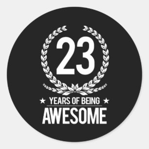 Sticker Rond 23ème Anniversaire (23 ans d'être impressionnant