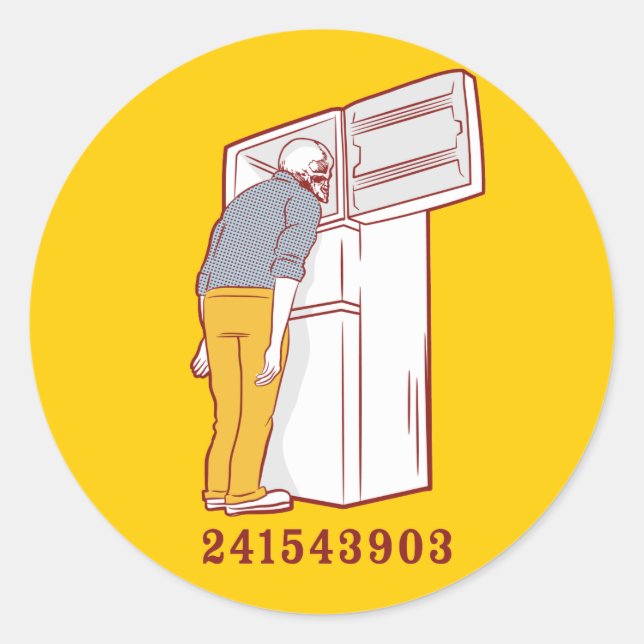 Sticker Rond 241543903 congélateur de tête tshirt humoristique (Devant)