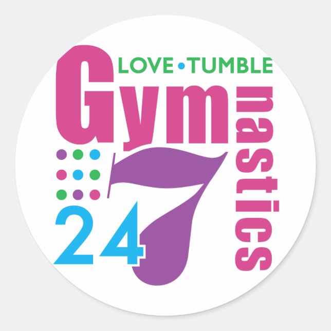 Sticker Rond 24/7 Gymnastique (Devant)