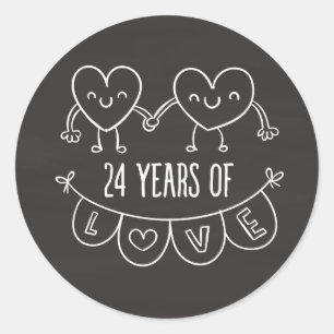 Sticker Rond 24e Anniversary Poison de Chalk Hearts