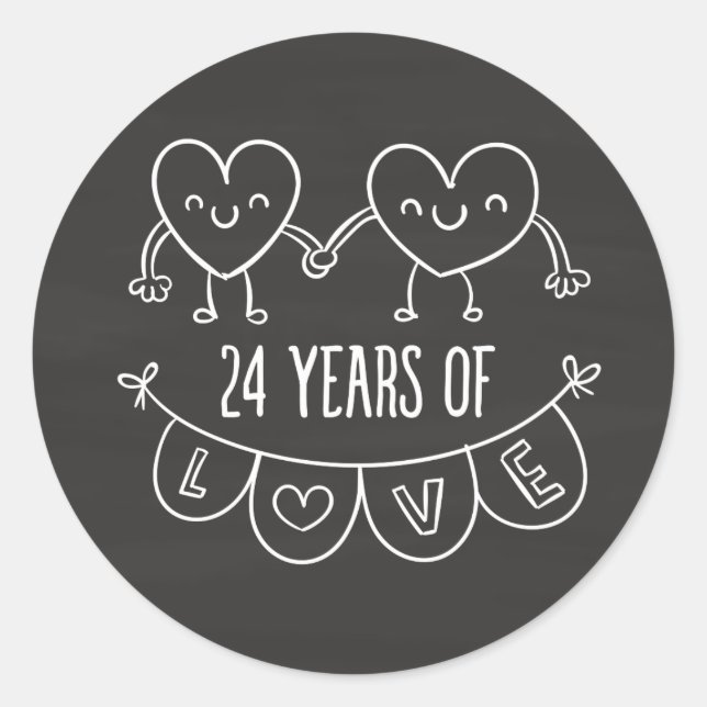 Sticker Rond 24e Anniversary Poison de Chalk Hearts (Devant)