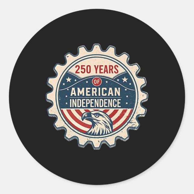 Sticker Rond 250 Anniversaire de l'Amérique - 250ème Indépendan (Devant)