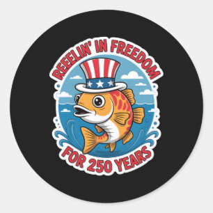 Sticker Rond 250 Ans 1776-2026 250e Anniversaire Pêche _1