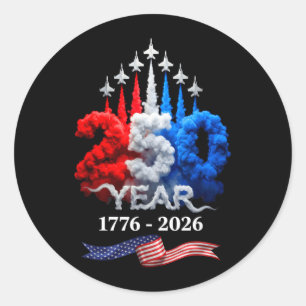 Sticker Rond 250 Ans Américain 1776 2026 250e Anniversaire 4