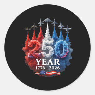 Sticker Rond 250 Ans Américain 250e USA Patriotique 4 Juillet