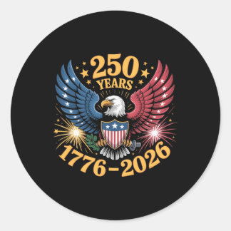Sticker Rond 250 ans d'Amérique 250e anniversaire 1776 2026 Éta