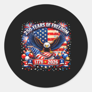 Sticker Rond 250 Ans de dom Aigle américain patriotique USA 4èm