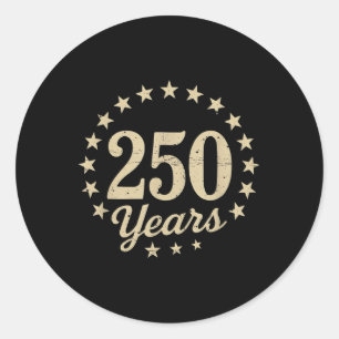 Sticker Rond 250 Ans De Liberté 250E Anniversaire Usa Drapeau 4