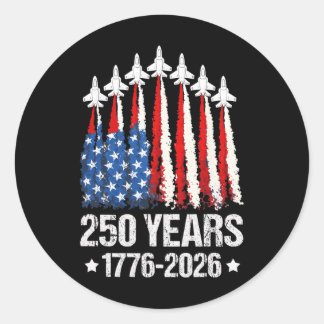 Sticker Rond 250 Ans Patriotique 4 Juillet Drapeau Américain 25