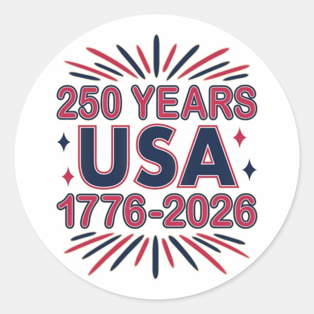 Sticker Rond 250 ans USA | Semiquinentenaire 1776-2026 (Devant)