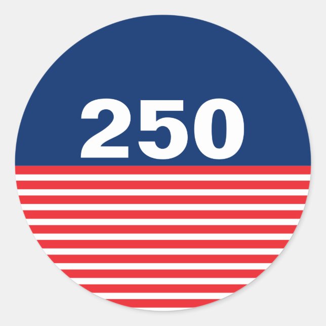 Sticker Rond 250 Red White and Blue USA Anniversary (Devant)