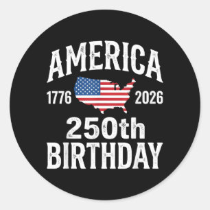 Sticker Rond 250e anniversaire 250 ans Américain 1776 2026 État