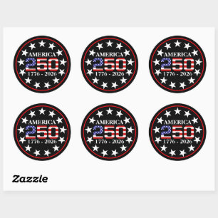 Sticker Rond 250e anniversaire des États-Unis 1776-2026 Drapeau