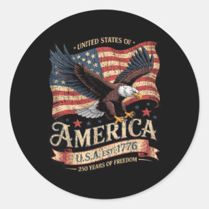 Sticker Rond 250e anniversaire des États-Unis d'Amérique 1776