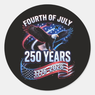Sticker Rond 250e anniversaire États-Unis 1776-2026 Patriotique
