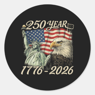 Sticker Rond 250e anniversaire USA 250 ans américain 4 juillet