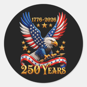Sticker Rond 250e anniversaire USA aigle patriotique 250e 4e