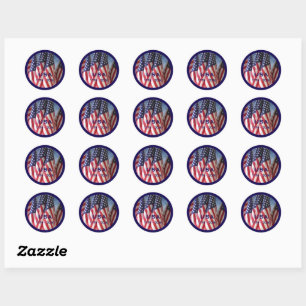 Sticker Rond 250e anniversaire USA Patriotic Flags Premium