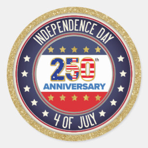 Sticker Rond 250e anniversaire USA patriotique   1776–2026