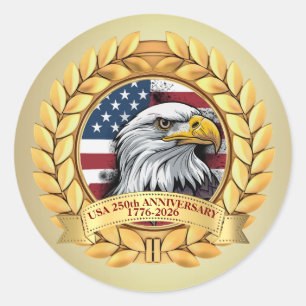 Sticker Rond 250e anniversaire USA patriotique   1776–2026