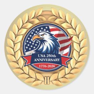 Sticker Rond 250e anniversaire USA patriotique   1776–2026