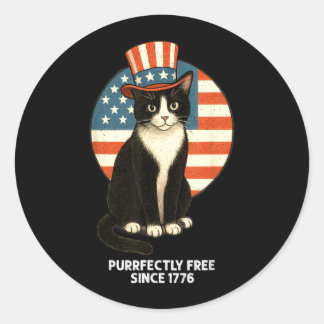 Sticker Rond 250e Art Patriotique Usa 4 Juillet