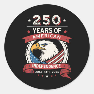 Sticker Rond 250e Fête des Etats-Unis - 250 Ans De L'Inde Améri