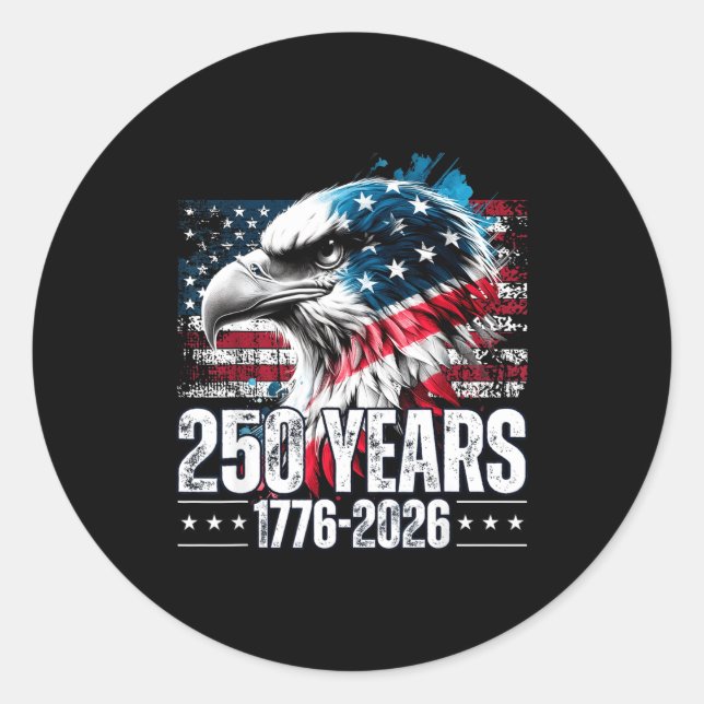 Sticker Rond 250th Anniversary United States Birthday  (Devant)