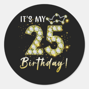 Sticker Rond 25 ans C_s mon anniversaire 25e anniversaire Diamo