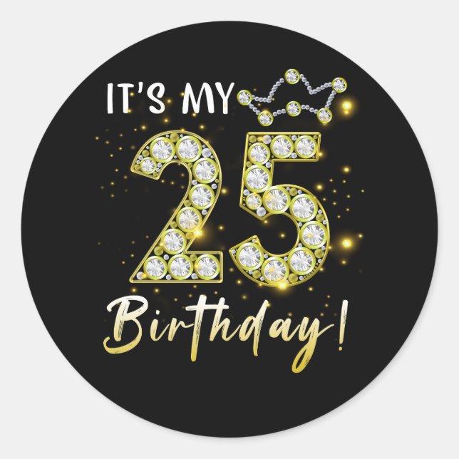 Sticker Rond 25 ans C_s mon anniversaire 25e anniversaire Diamo (Devant)