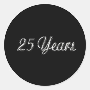 Sticker Rond 25 ans d'autocollant d'anniversaire